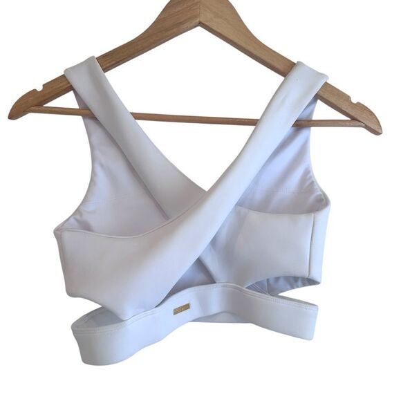 Cleo Harper White Cross-Back Sports Bra Size XS - Picture 3 of 7
